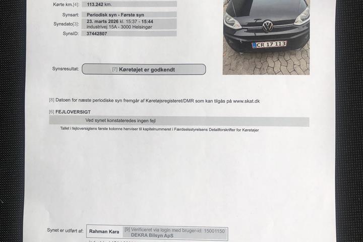 Sort VW UP! fra 2020