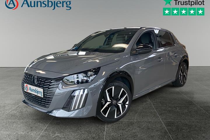 Grå Peugeot e-208 fra 2025