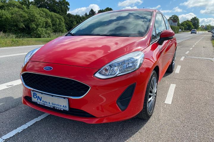 Rød Ford Fiesta fra 2018