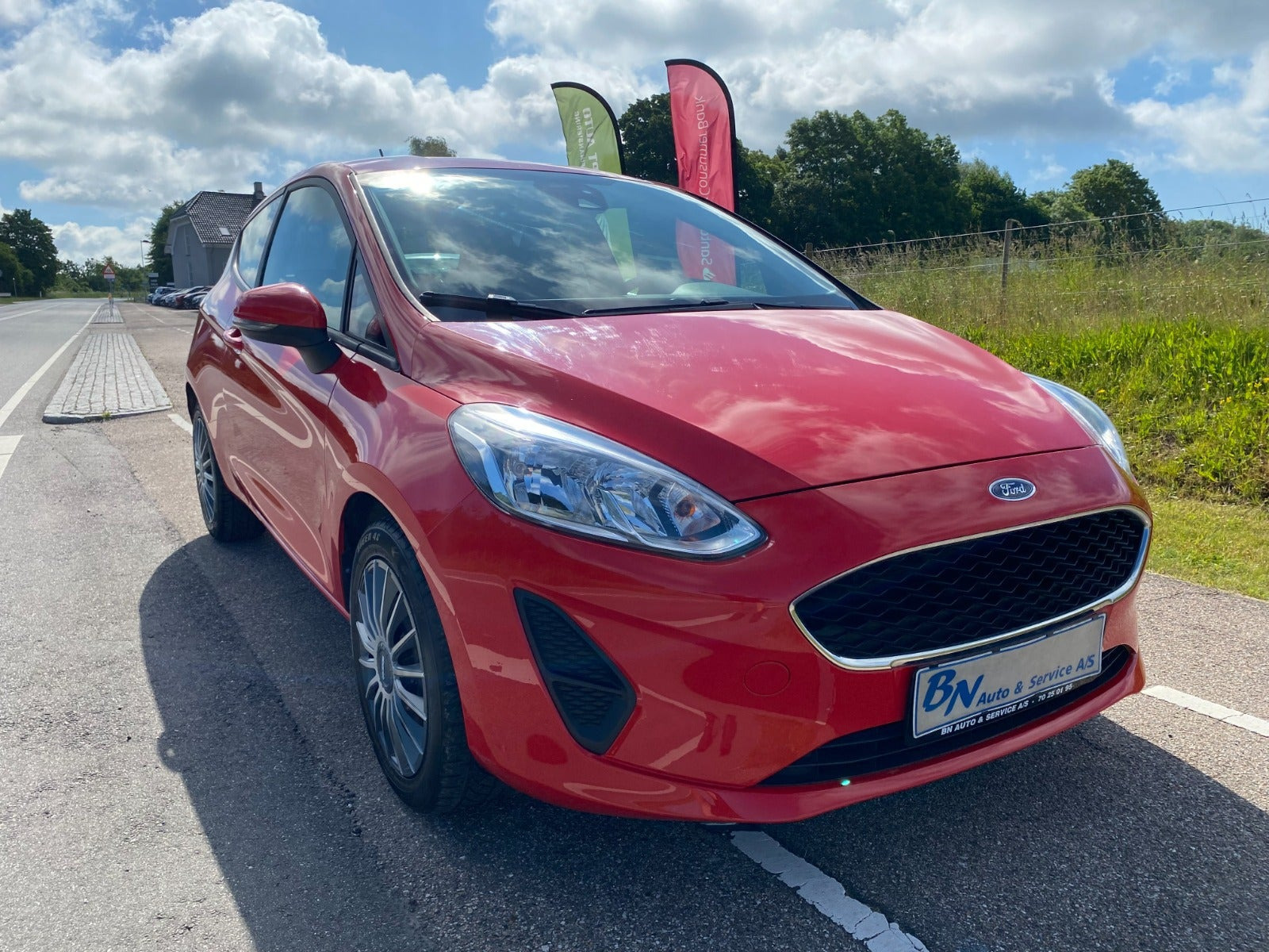 Rød Ford Fiesta fra 2018