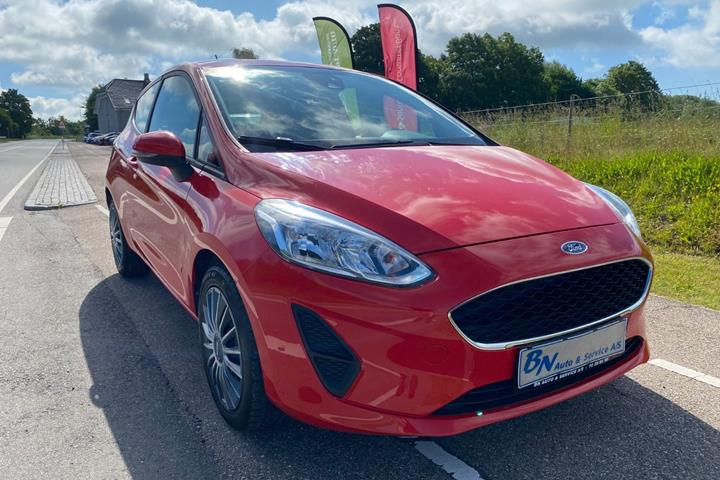 Rød Ford Fiesta fra 2018