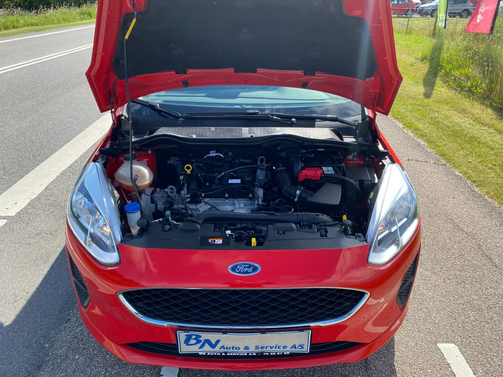 Rød Ford Fiesta fra 2018