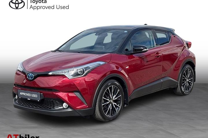 Rød Toyota C-HR fra 2018 set udefra