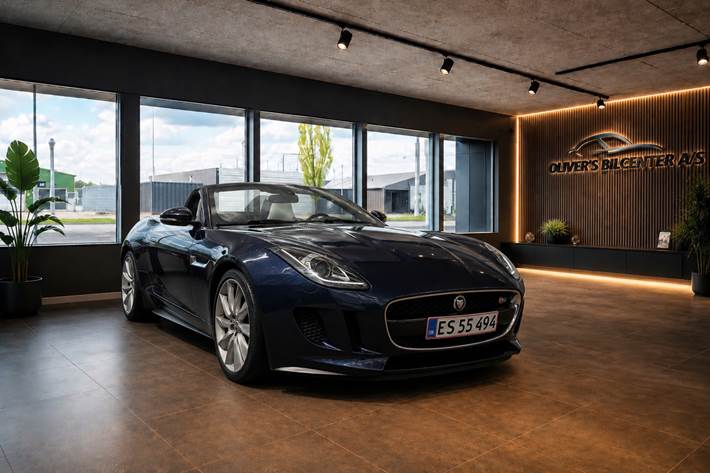 Blå Jaguar F-Type fra 2014