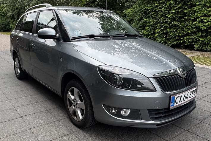 Grå Skoda Fabia fra 2013
