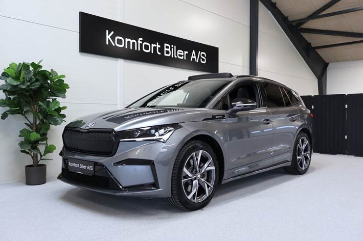 Grå Skoda Enyaq fra 2023