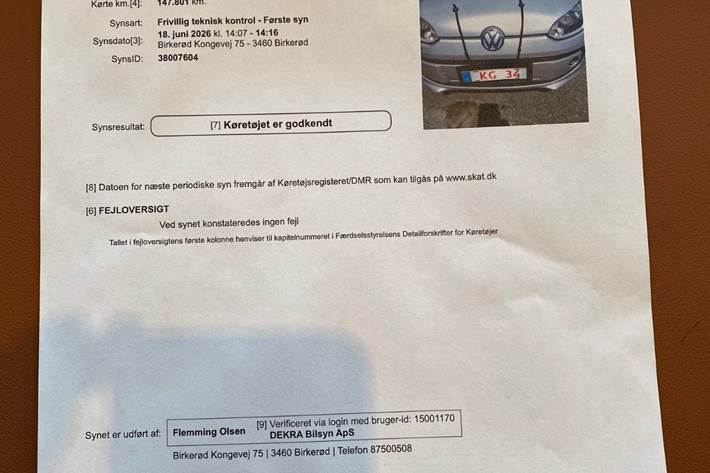 Sølv VW UP! fra 2014