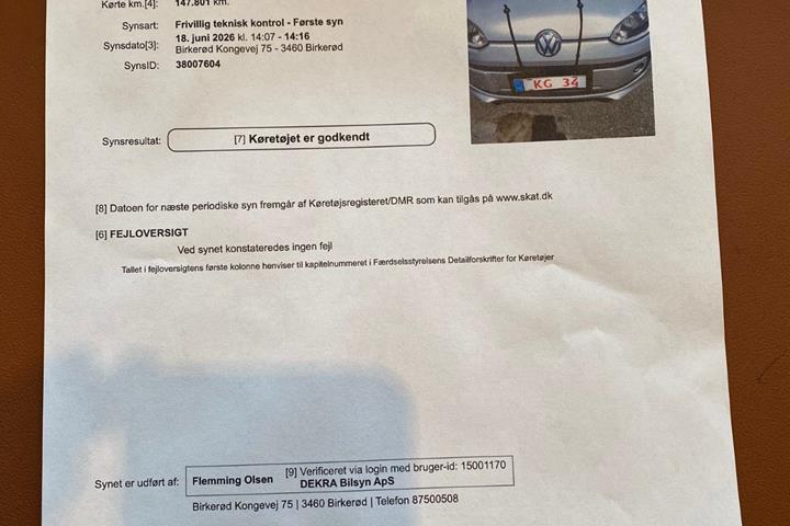Sølv VW UP! fra 2014