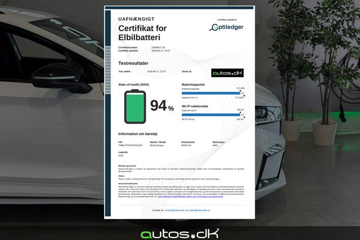 Hvid Skoda Enyaq fra 2023