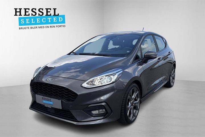 Grå Ford Fiesta fra 2021 set udefra