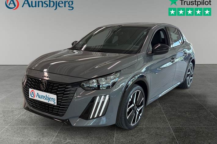 Grå Peugeot e-208 fra 2025