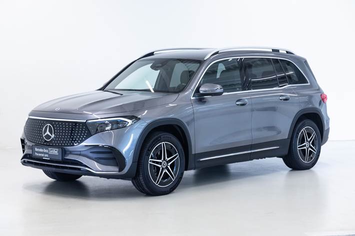 Grå Mercedes EQB350 fra 2025 set udefra
