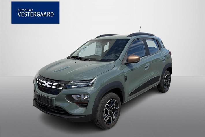 Grøn Dacia Spring fra 2023 set udefra
