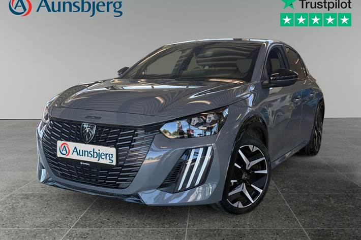 Grå Peugeot e-208 fra 2025