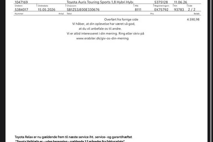 undefined Toyota Auris fra 2016