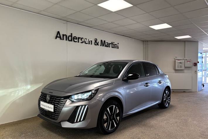 Grå Peugeot e-208 fra 2025