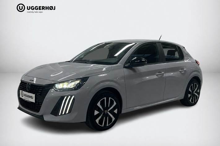 Grå Peugeot e-208 fra 2025