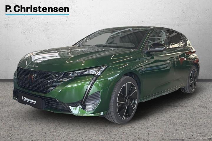 Grøn Peugeot E-308 fra 2023 set udefra
