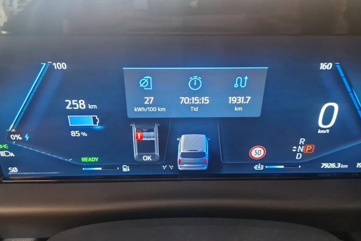 Blå Ford E-Transit Custom 340 L2 fra 2025