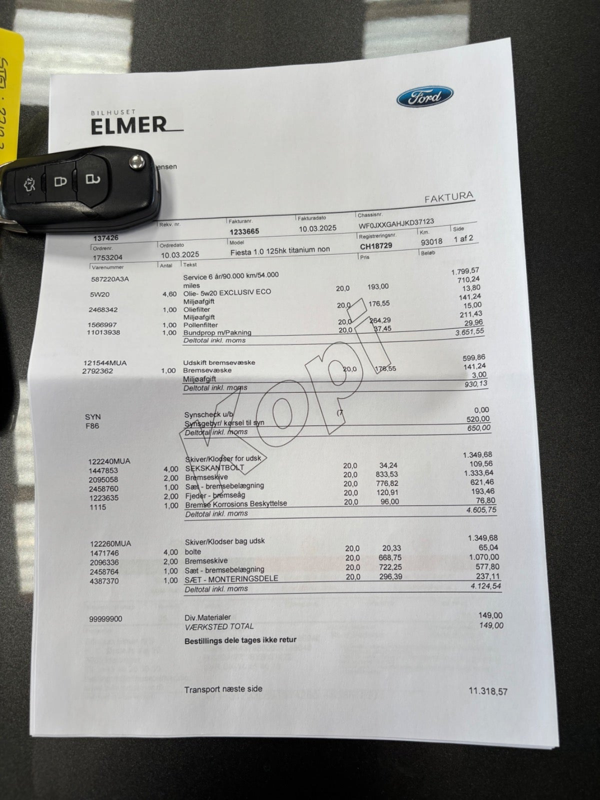 Grå Ford Fiesta fra 2019
