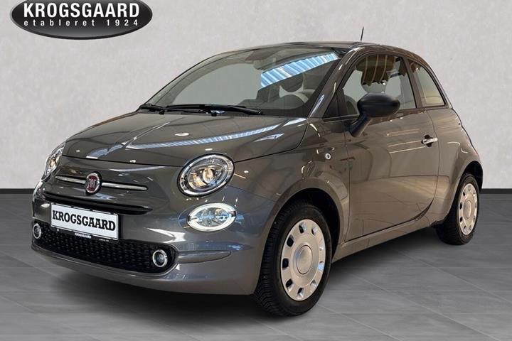 Grå Fiat 500 fra 2023 set udefra