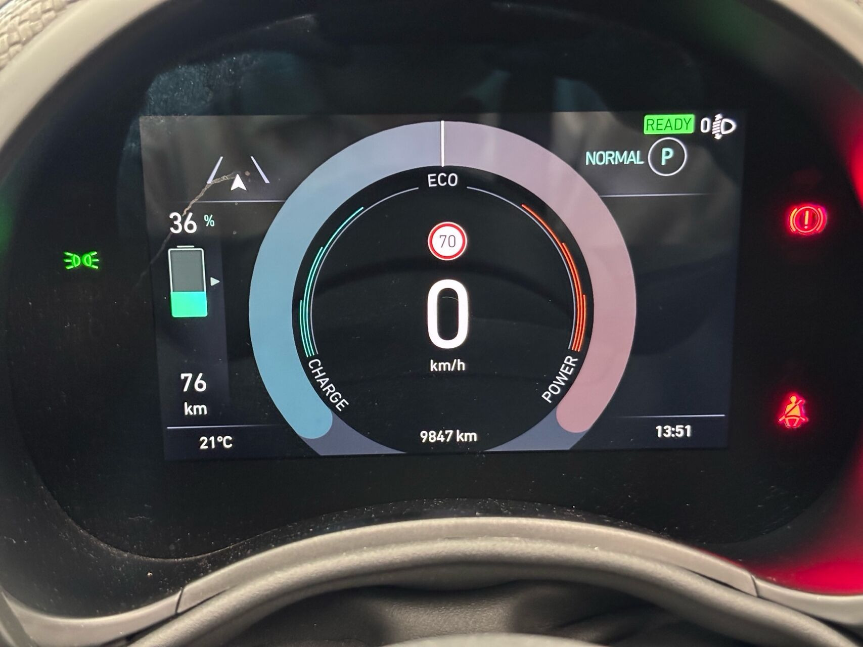 Grøn Fiat 500e fra 2023