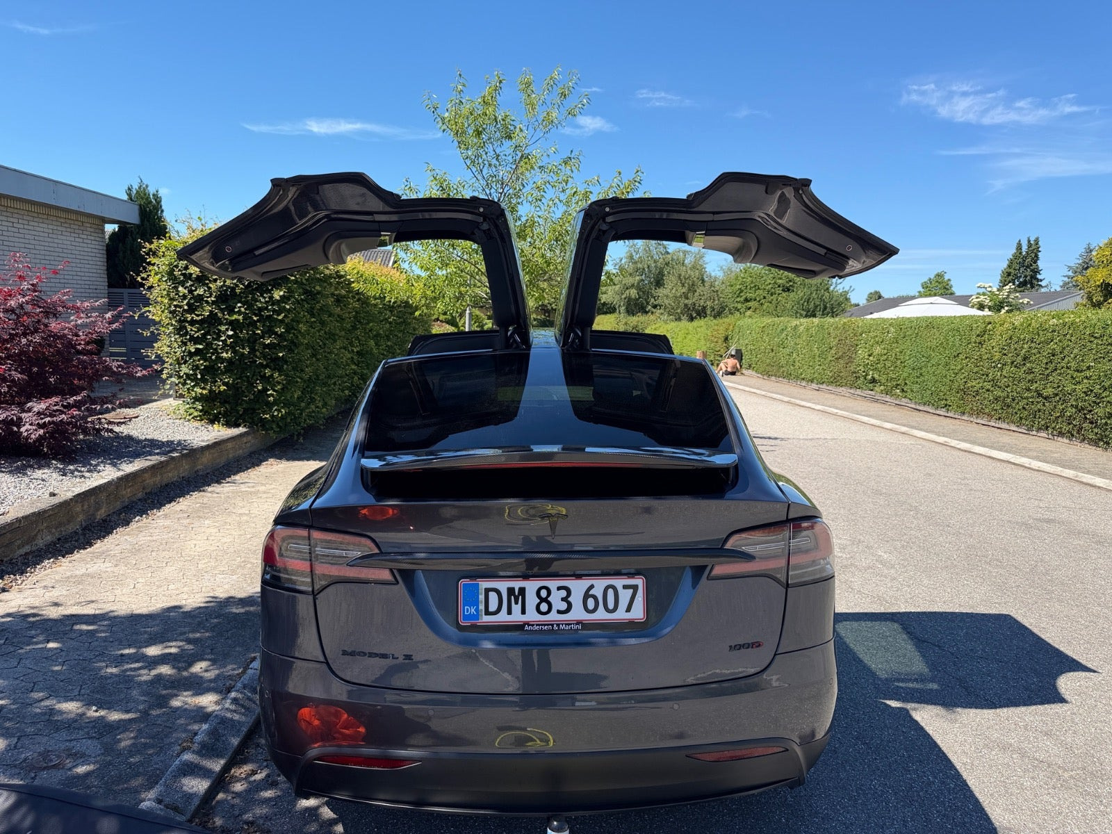 Sølv Tesla Model X fra 2018