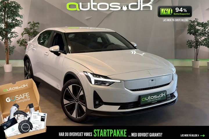 Hvid Polestar 2 fra 2024 set udefra