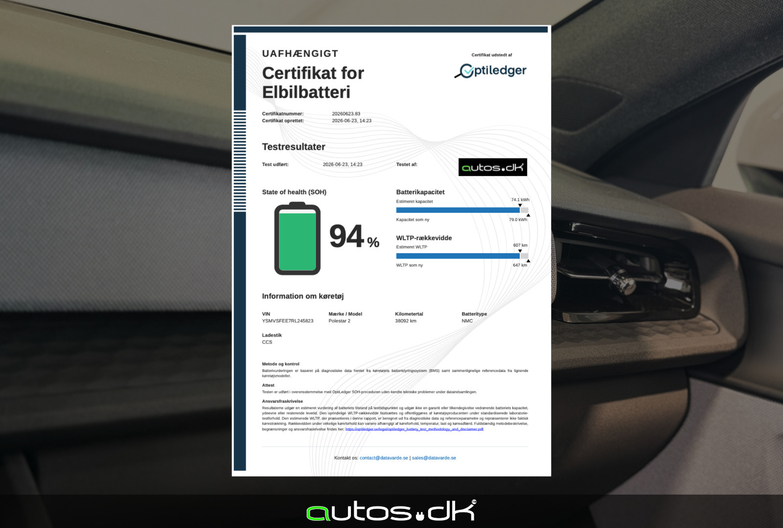 Hvid Polestar 2 fra 2024