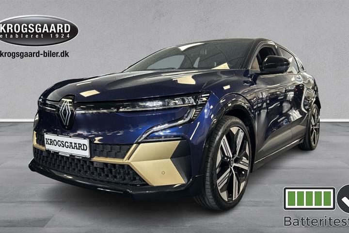 Blå Renault Megane E-Tech fra 2023 set udefra