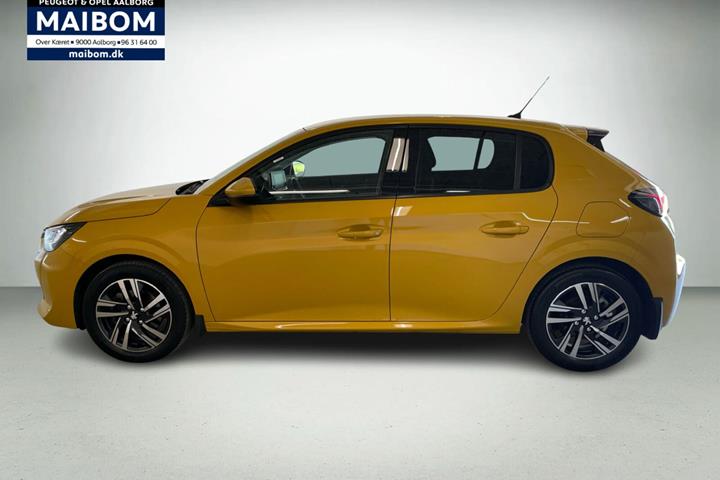 Gul Peugeot 208 fra 2021