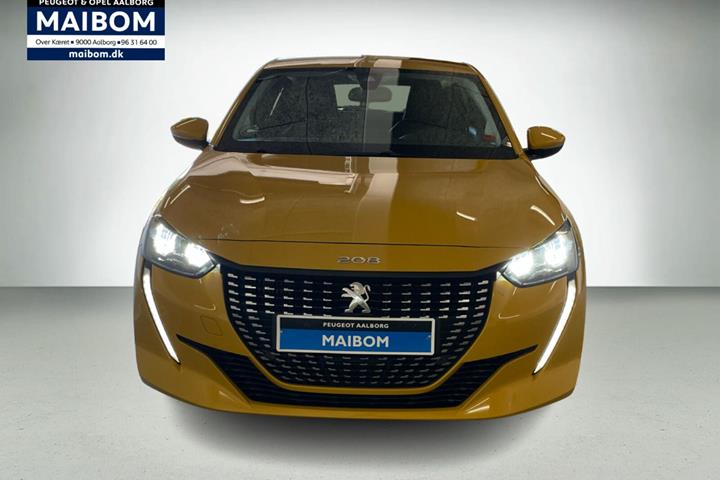 Gul Peugeot 208 fra 2021