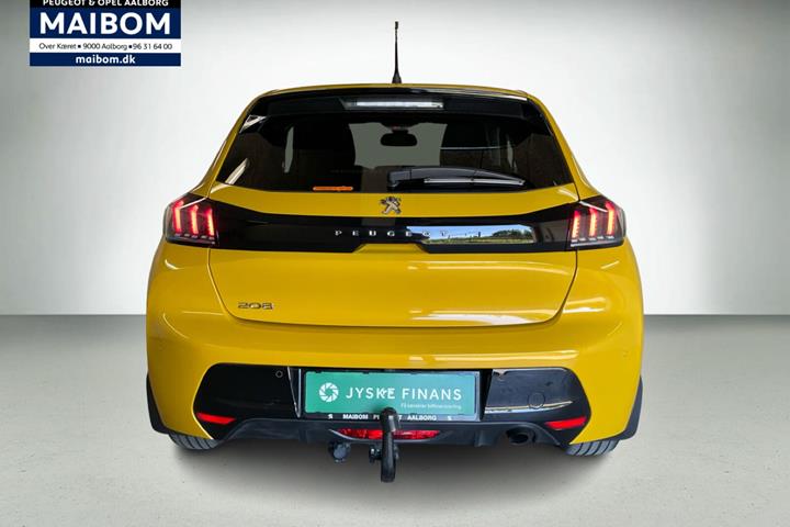 Gul Peugeot 208 fra 2021