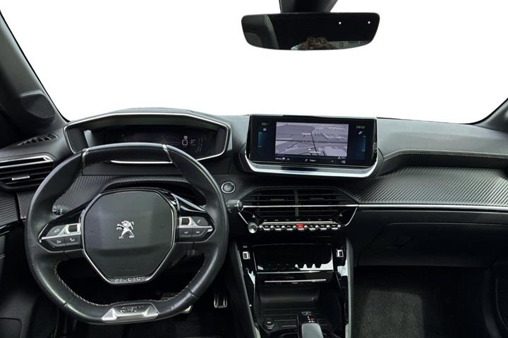Gul Peugeot e-208 fra 2020