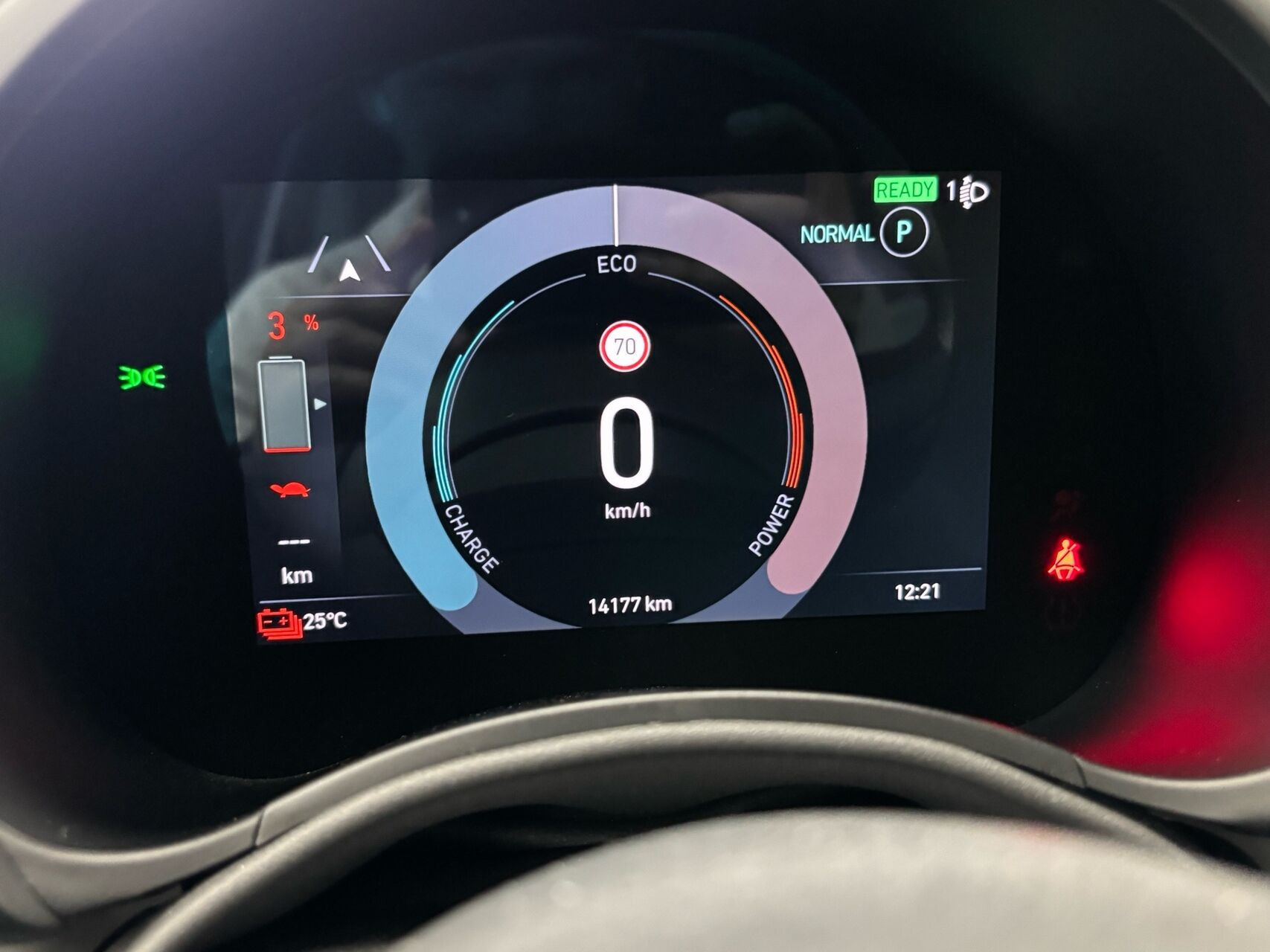 Blå Fiat 500e fra 2023