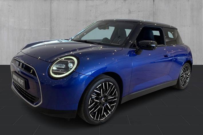 Blå Mini Cooper SE fra 2024