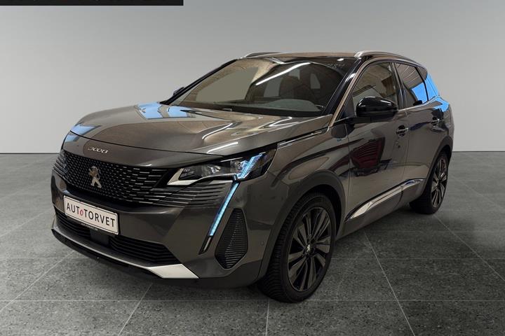 Grå Peugeot 3008 fra 2021 set udefra