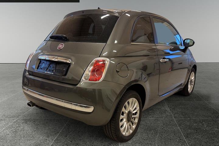 Grå Fiat 500 fra 2008