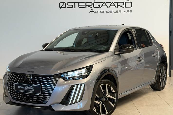 Sølv Peugeot e-208 fra 2024