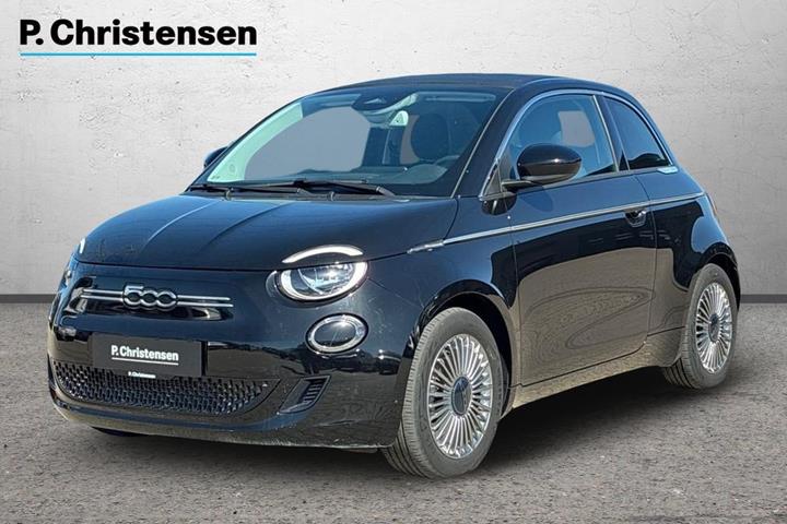 Sort Fiat 500e fra 2023 set udefra
