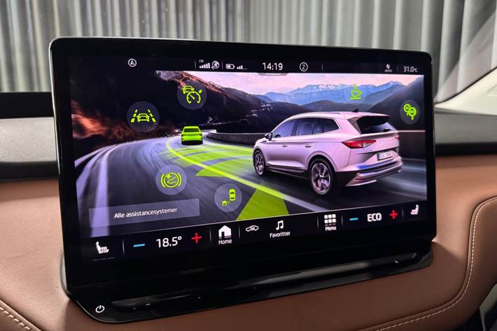 Blå Skoda Enyaq fra 2021
