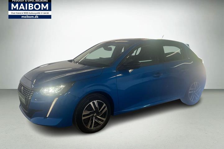 Blå Peugeot 208 fra 2022 set udefra