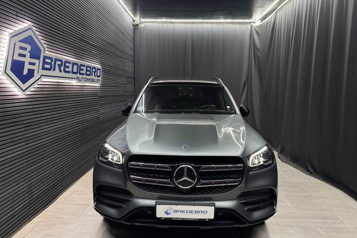 Grå Mercedes GLS400 d fra 2019