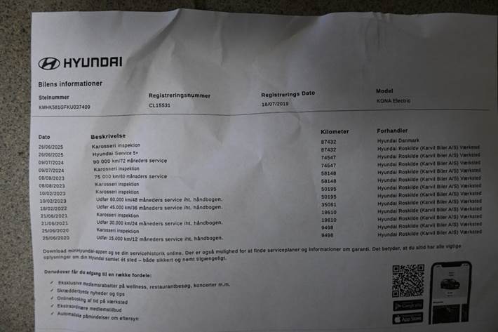 Gul Hyundai Kona fra 2018
