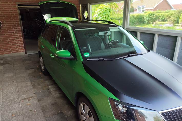Grøn Skoda Fabia fra 2015