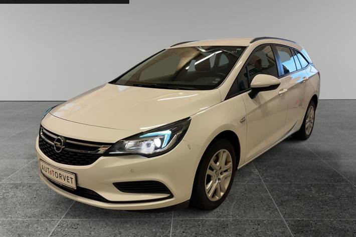 Hvid Opel Astra fra 2016 set udefra