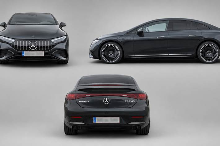 Grå Mercedes EQE43 fra 2022
