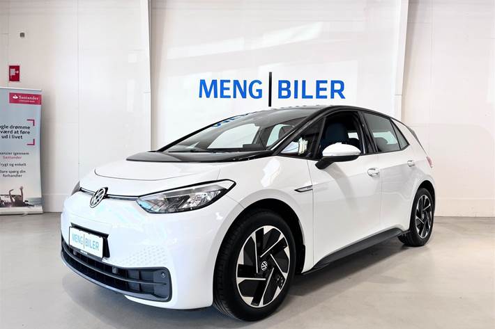 Hvid VW ID.3 fra 2020 set udefra