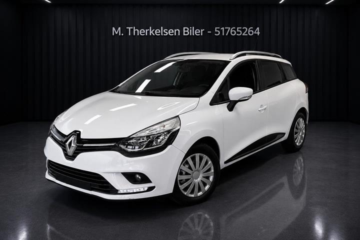 Hvid Renault Clio fra 2018 set udefra