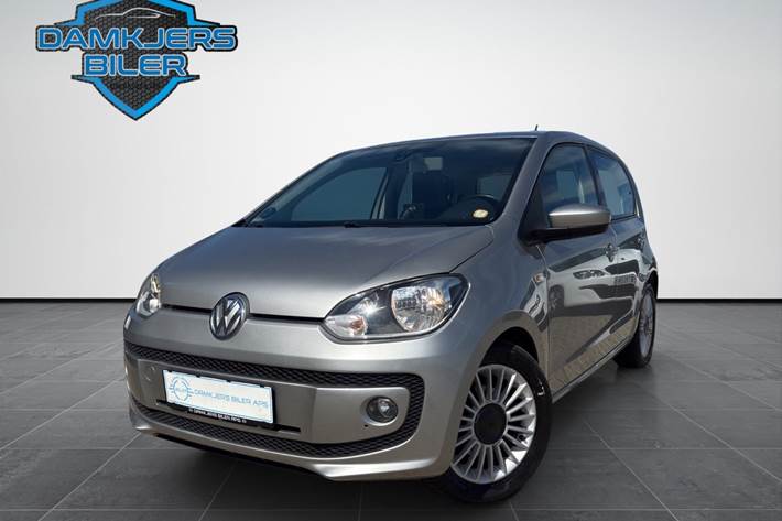 Sølv VW UP! fra 2016 set udefra